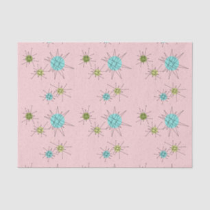 Seda Lenço de papel atômico icónico cor-de-rosa de