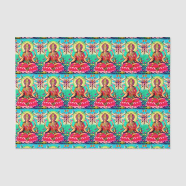 Seda Lenço de papel brilhante de Lakshmi da deusa (Frente )