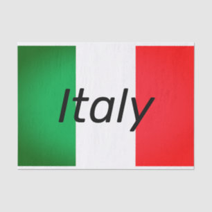 Seda Lenço de papel com imagem da bandeira italiana