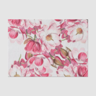 Seda Lenço de papel cor-de-rosa da magnólia