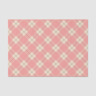 Seda Lenço de papel cor-de-rosa da xadrez