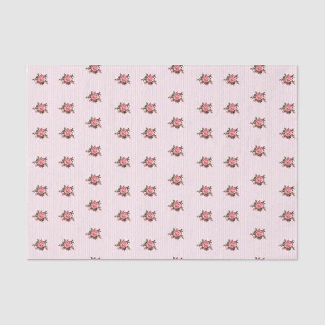 Seda Lenço de papel cor-de-rosa gasto dos rosas (Frente )