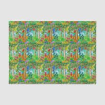 Lenço de papel da arte da selva do papagaio do