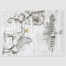 Seda Lenço de papel da colagem de Digitas do roteiro do