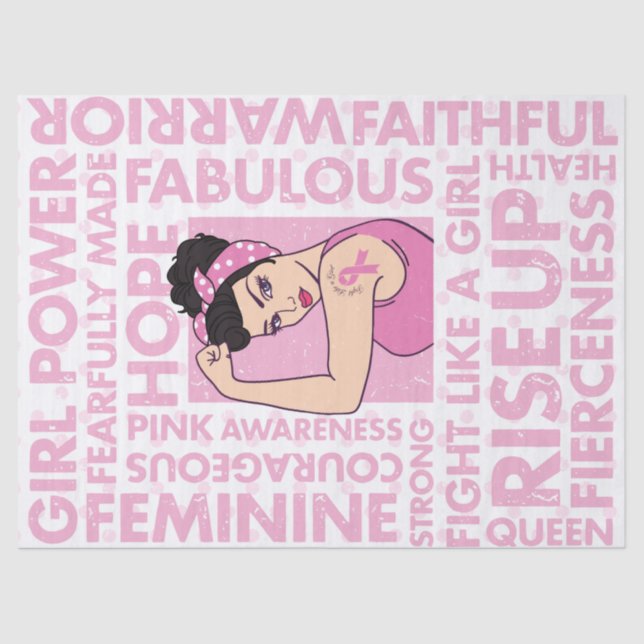 Seda Lenço de papel da consciência do cancro da mama (Frente )