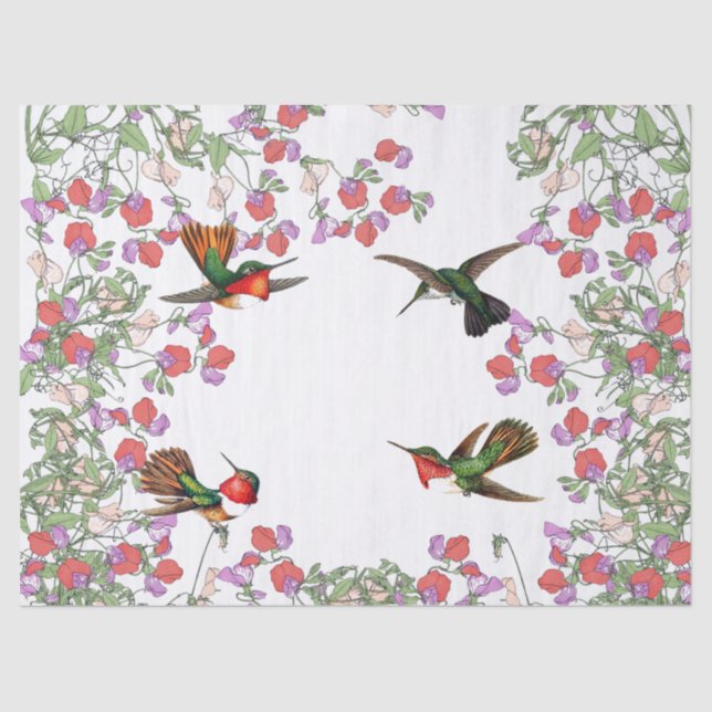 Seda Lenço de papel da flor da ervilha doce dos (Frente )