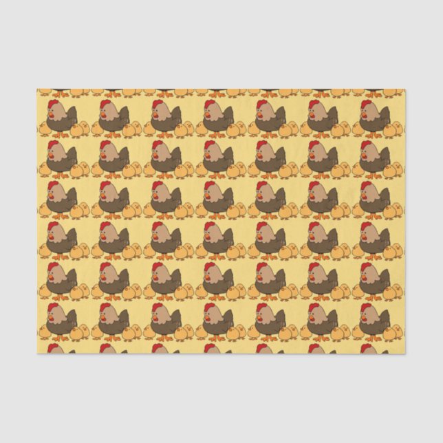 Seda Lenço de papel da ilustração da galinha (Frente )