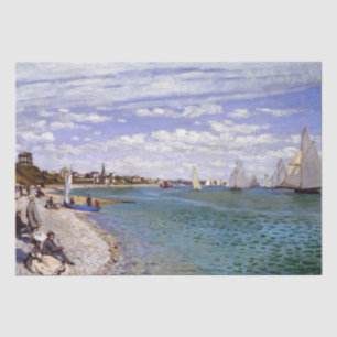 Seda Lenço de papel da navigação do oceano de Monet