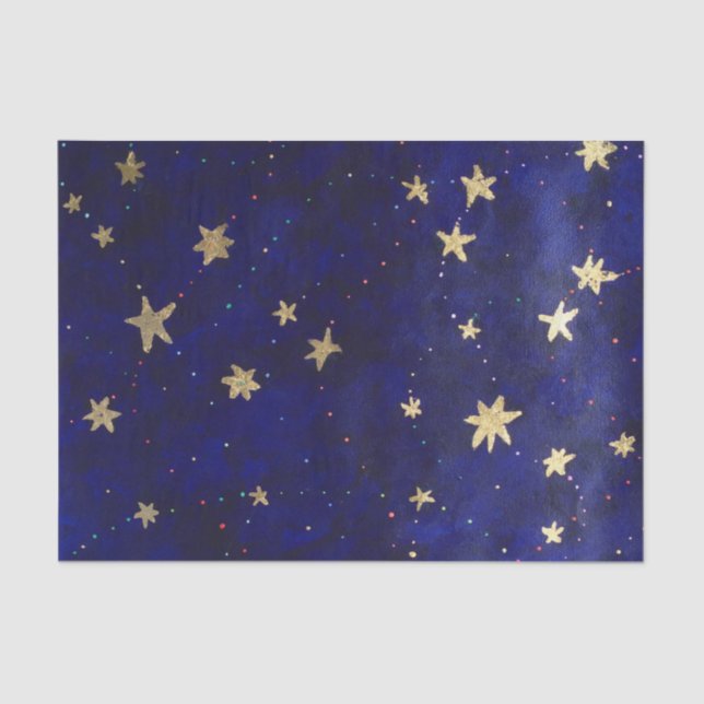 Seda Lenço de papel da noite estrelado (Frente )