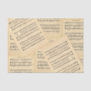 Seda Lenço de papel da partitura do natal vintage
