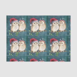 Seda Lenço de papel das CORUJAS do NATAL