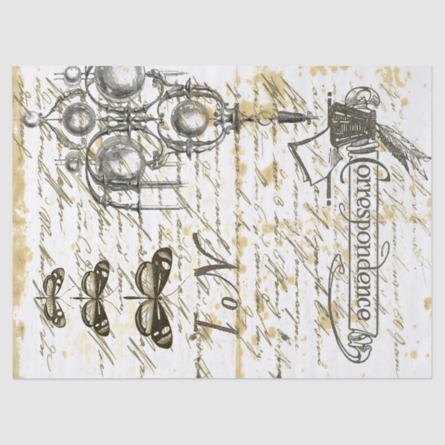 Seda Lenço de papel de Decoupage da colagem de Digitas (Frente )