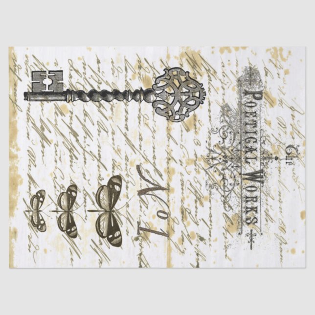 Seda Lenço de papel de Decoupage da colagem de Digitas (Frente )