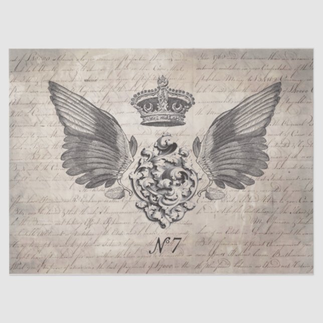 Seda lenço de papel de Decoupage das asas (Frente )