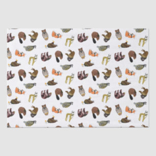 Seda Lenço de papel de madeira do bicho do crachá