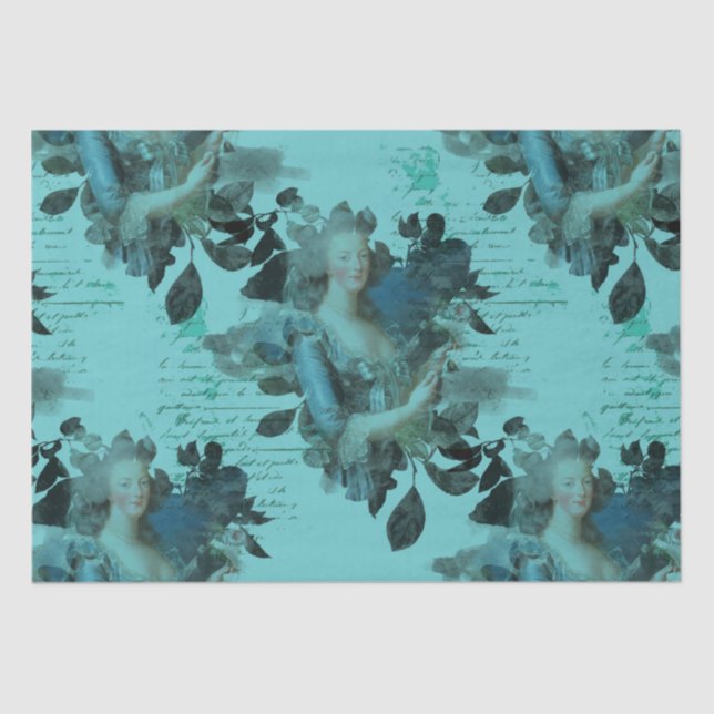 Seda Lenço de papel de Marie Antoinette (Frente )