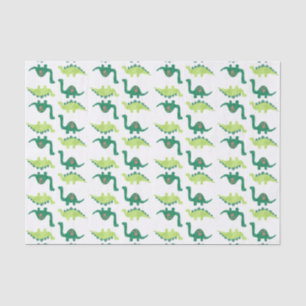 Seda Lenço de papel do dinossauro verde