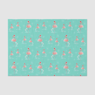 Seda Lenço de papel do flamingo do Natal multi