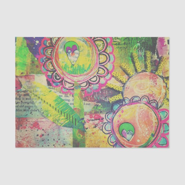 Seda Lenço de papel do jardim dos meios mistos (Frente )