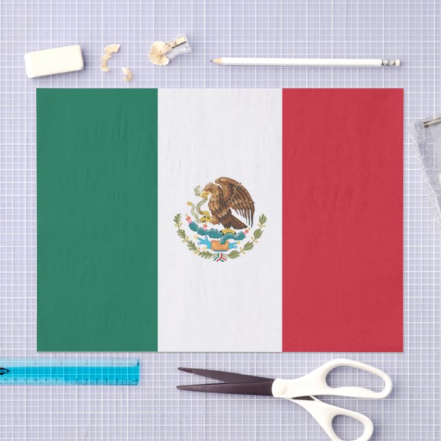 Seda lenço de papel do México, papel tissue da bandeira (Arte )
