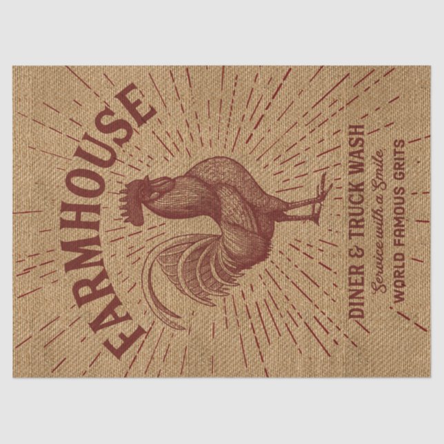 Seda Lenço de papel do olhar de serapilheira do galo da (Frente )