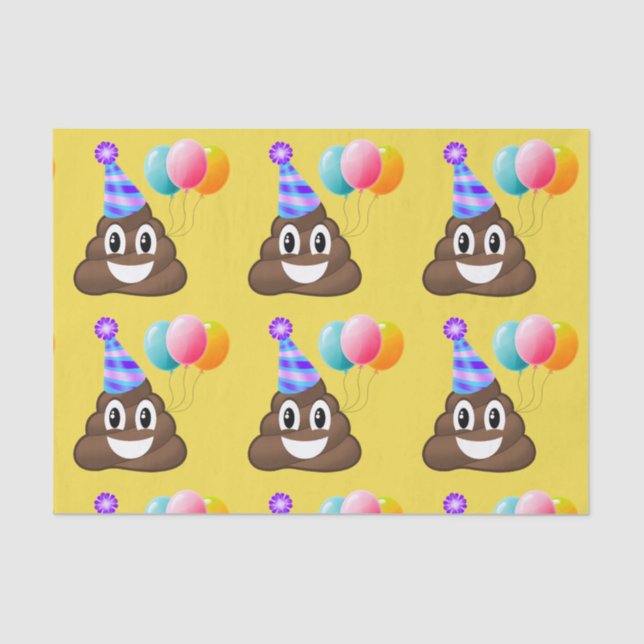 Seda Lenço de papel do tombadilho de Emoji da festa de (Frente )