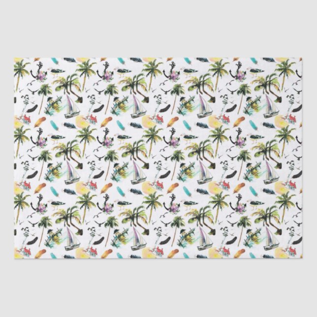 Seda Lenço de papel do verão do mar (Frente )