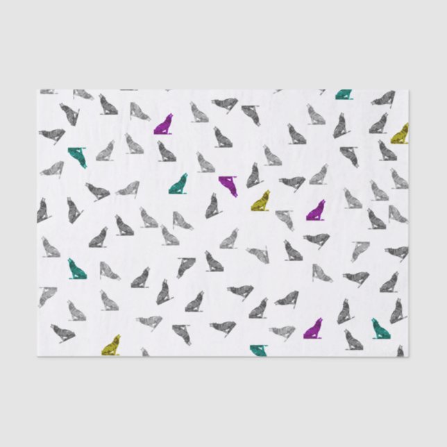 Seda Lenço de papel dos lobos do urro (Frente )