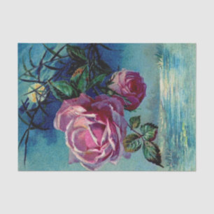 Seda Lenço de papel dos rosas B do luar