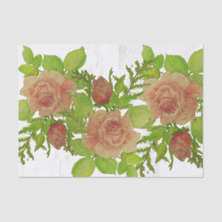Seda Lenço de papel dos rosas da aguarela