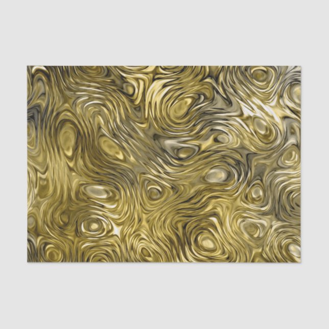 Seda Lenço de papel "Dourado" derretido do impressão (Frente )