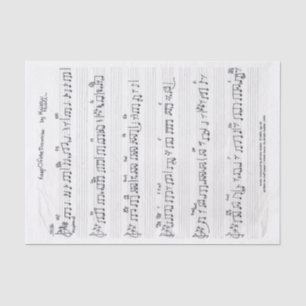 Seda Lenço de papel escrito à mão da partitura