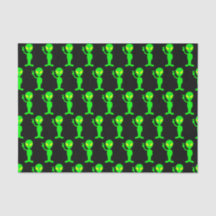 Lenço de papel estrangeiro verde/preto de néon