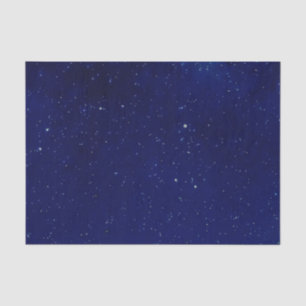 Seda Lenço de papel estrelado azul profundo do céu