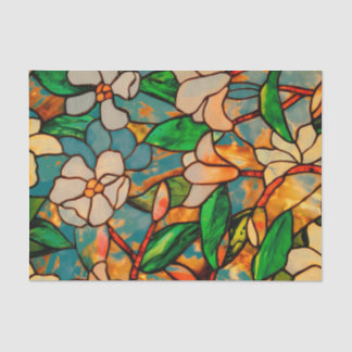 Seda Lenço de papel floral do vitral de Nouveau da arte