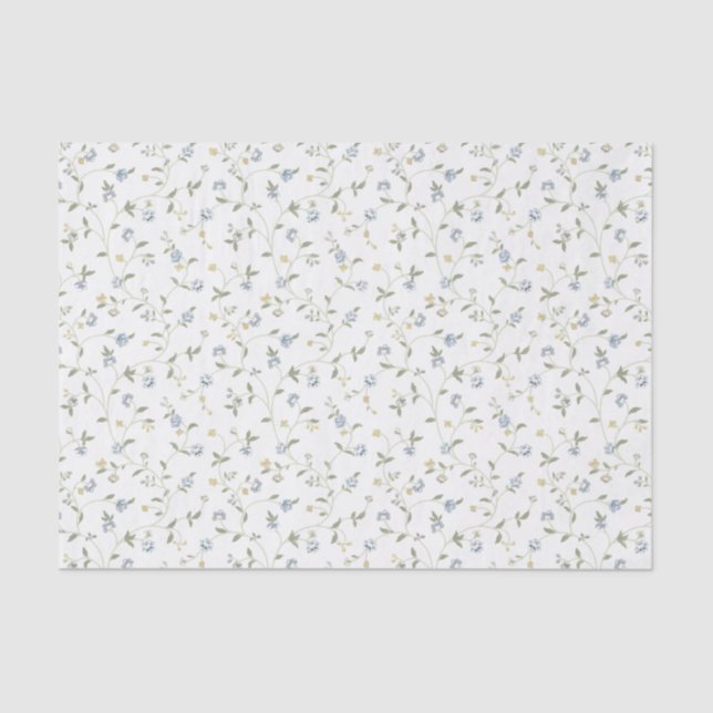 Seda Lenço de papel floral pintado à mão (Frente )