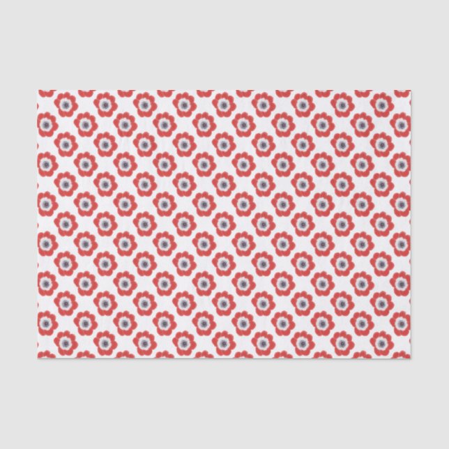 Seda Lenço de papel floral vermelho do de Caen da (Frente )