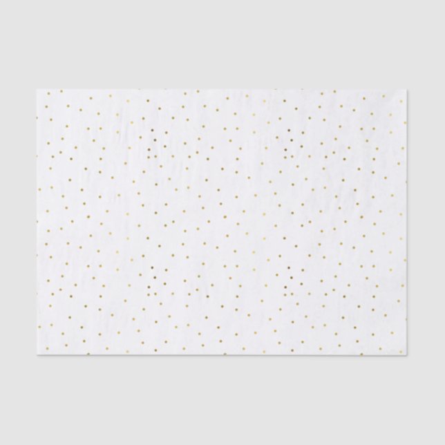 Seda Lenço de papel goldtone pequeno das bolinhas (Frente )