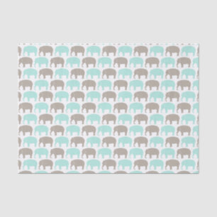Seda lenço de papel hortelã-cinzento dos elefantes do