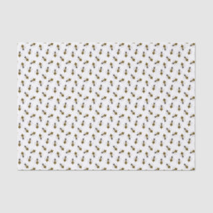 Seda Lenço de papel ilustrado rústico da abelha