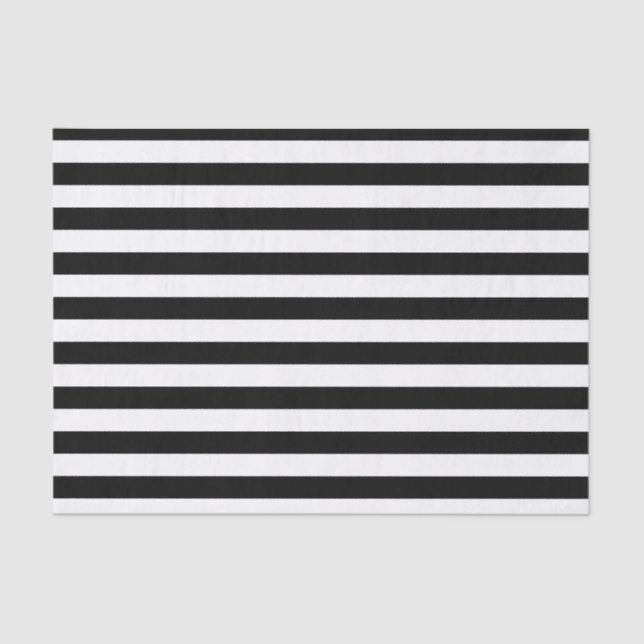Seda Lenço de papel listrado preto e branco (Frente )
