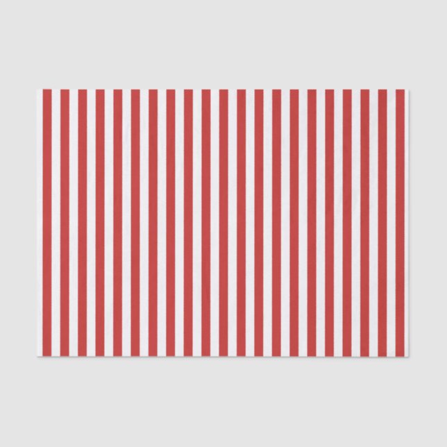Seda Lenço de papel listrado vermelho e branco da cor (Frente )
