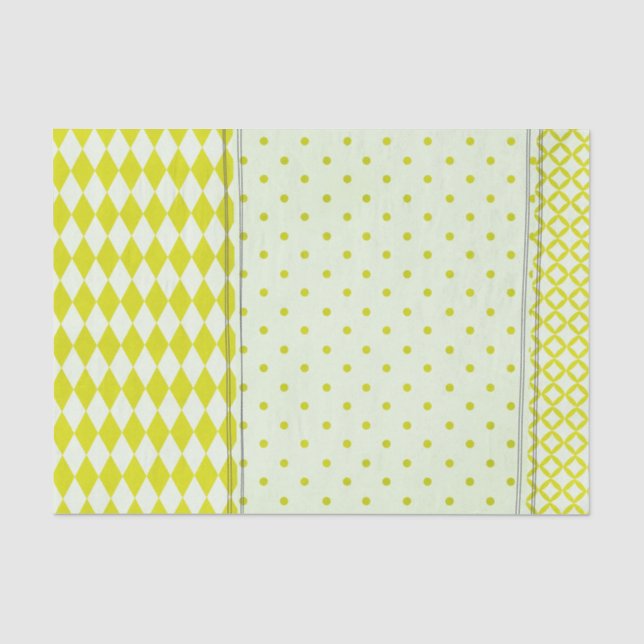 Seda Lenço de papel modelado amarelo (Frente )