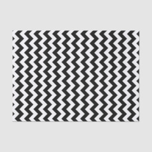 Seda Lenço de papel preto & branco do teste padrão de