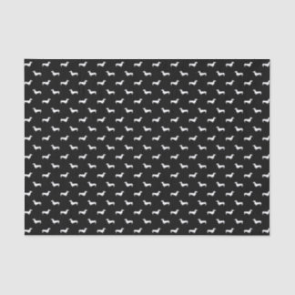 Seda Lenço de papel preto e branco do Dachshund