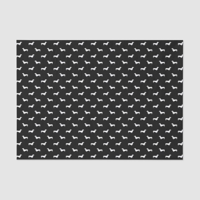 Seda Lenço de papel preto e branco do Dachshund (Frente )