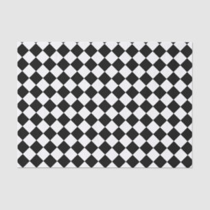 Seda Lenço de papel preto e branco do Harlequin