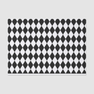 Seda Lenço de papel preto e branco do teste padrão do