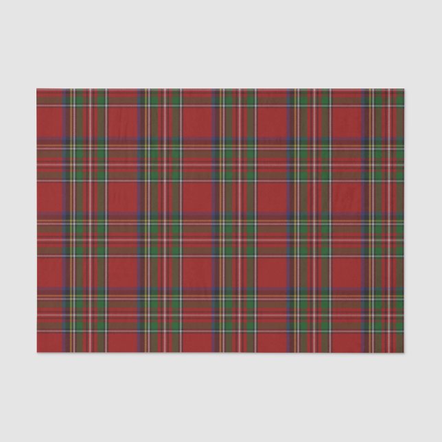 Seda Lenço de papel real da xadrez de Tartan de Stewart (Frente )