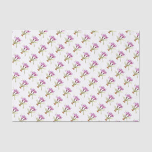 Seda Lenço de papel roxo da arte da aguarela do açafr